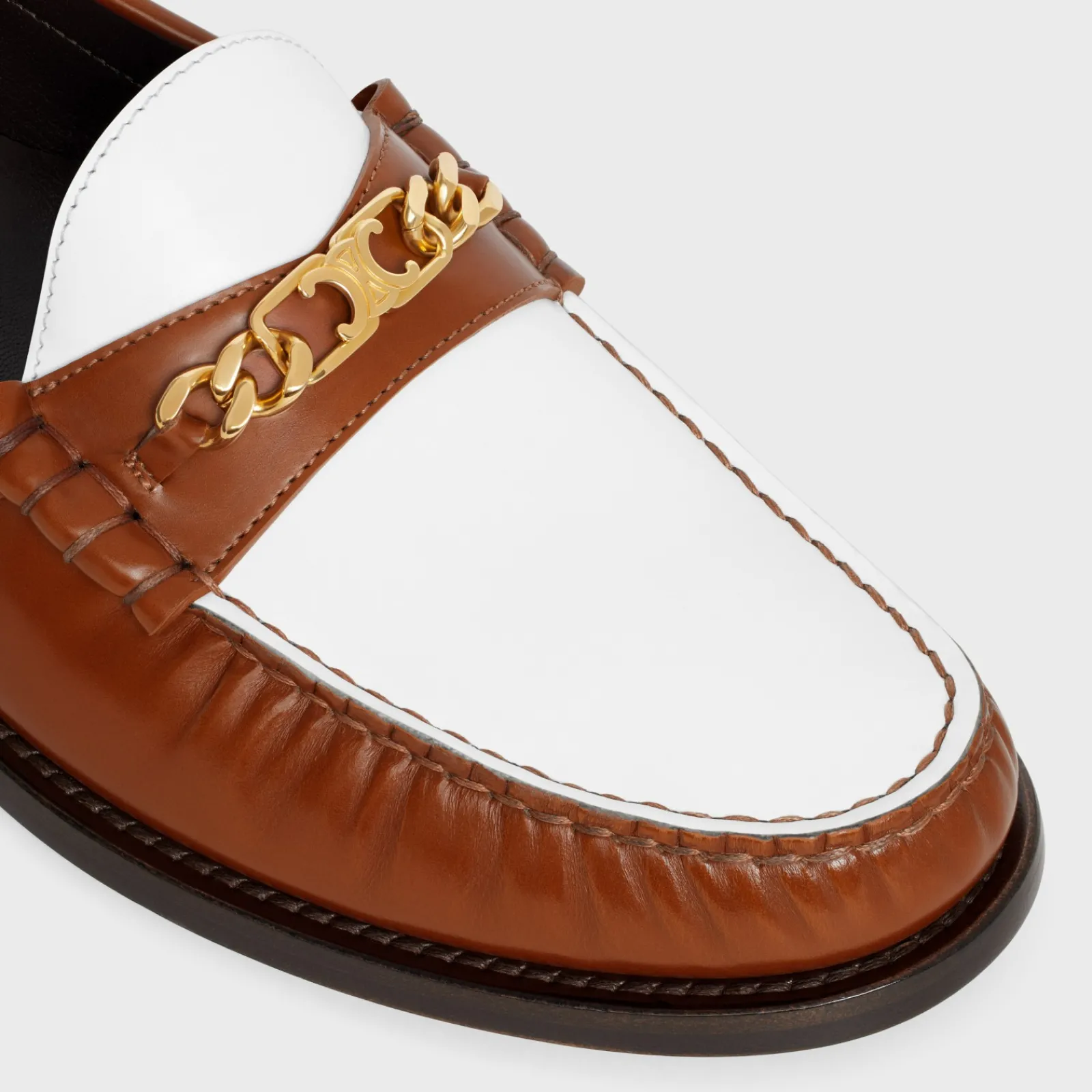 Sale LUCO TRIOMPHE CHAIN LOAFER in POLISHED BULL Women Loafers And Flats