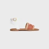 New LYMPIA SANDAL in TRIOMPHE JACQUARD CANVAS & CALFSKIN Women Sandals