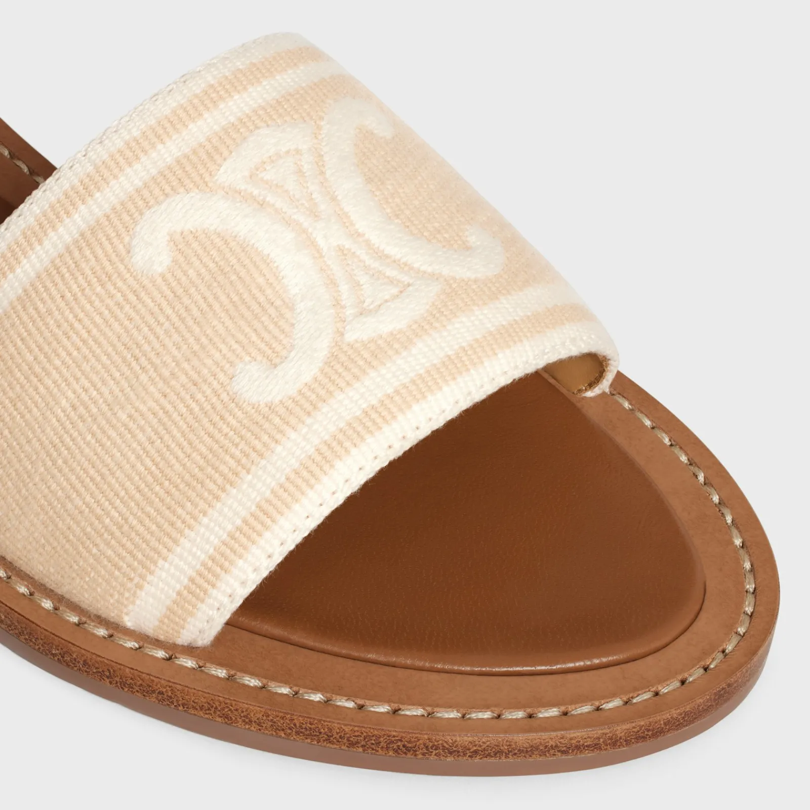 Online LYMPIA SANDAL in TRIOMPHE JACQUARD CANVAS & CALFSKIN Women Sandals