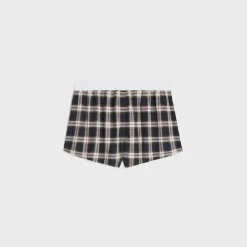 New mini shorts in checked panama Women Pants And Shorts