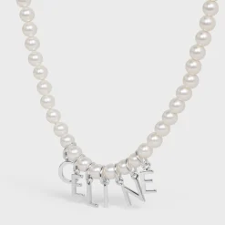 Best Monochroms Necklace in Glass Pearls and Brass with Rhodium Finish Necklaces
