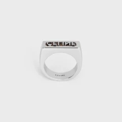 Best Monochroms Stamp Ring in Brass with Rhodium Finish Bracelets & Rings