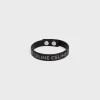 Sale Monochroms Studs Bracelet in Calfskin and Brass with Rhodium Finish Bracelets & Rings