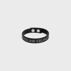 Sale Monochroms Studs Bracelet in Calfskin and Brass with Rhodium Finish Bracelets & Rings