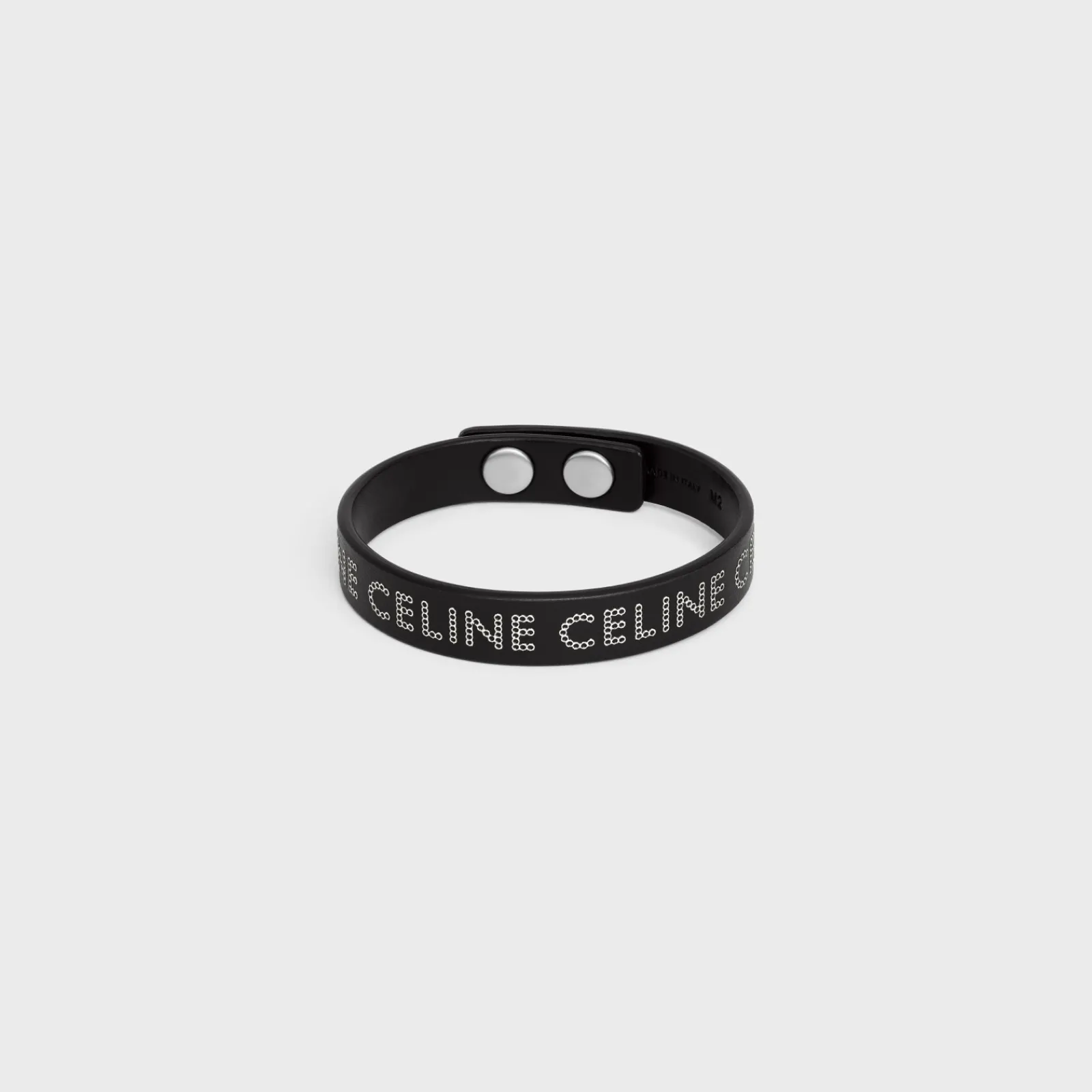 Sale Monochroms Studs Bracelet in Calfskin and Brass with Rhodium Finish Bracelets & Rings