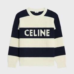 Sale oversized sweater in striped cotton Knitwear