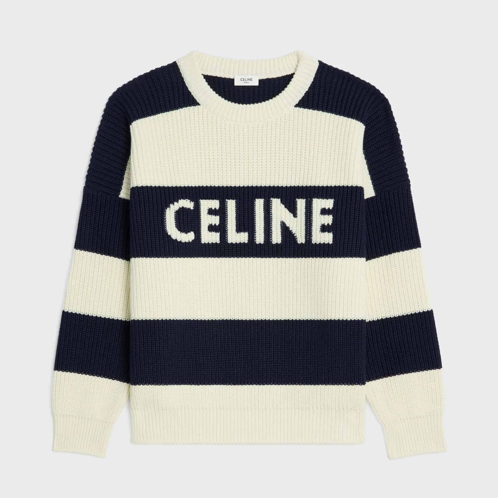 Sale oversized sweater in striped cotton Knitwear