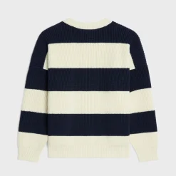 Sale oversized sweater in striped cotton Knitwear