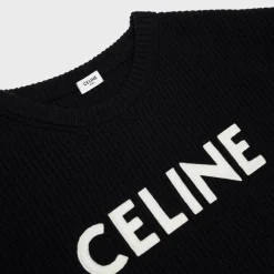 Fashion oversized sweater in ribbed wool Knitwear