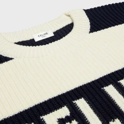 Sale oversized sweater in striped cotton Knitwear