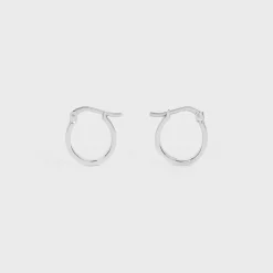 New Paris Hoops in Brass with Rhodium Finish Women Other Lines | Categories·Earrings
