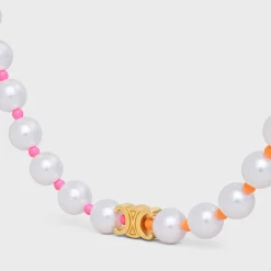 Online Plage Pearl Necklace in Brass with Gold Finish and Resin Pearls Women Triomphe | Other Lines