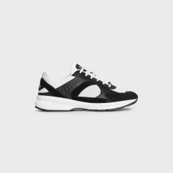 Fashion RUNNER CR-03 LOW LACE-UP SNEAKER in MESH, CALFSKIN AND SUEDE CALFSKIN Sneakers