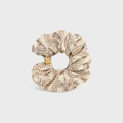 Best Scrunchy Blason in Silk and Brass with Gold finish Women Hair Accessories