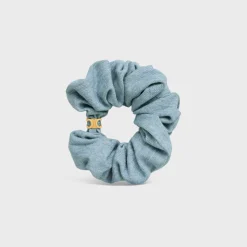 Clearance Scrunchy Denim in Cotton and Brass with Gold Finish Women Hair Accessories