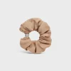 Outlet Scrunchy Maxi Triomphe in Silk and Brass with Rhodium Finish Women Hair Accessories