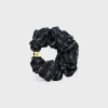 New Scrunchy Rayure in Silk and Brass with Gold finish Women Hair Accessories