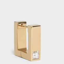 Sale Sentimental Square Earring in Yellow Gold and Diamond Women Celine Sentimental | Categories·Earrings