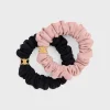 Discount Set of 2 Small Scrunchies in Polyamide, Elastane and Brass with Gold Finish Women Hair Accessories