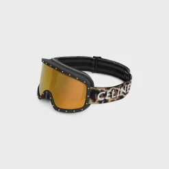 New Ski Mask in Plastic with Metal Studs & Mirror Lenses Sunglasses