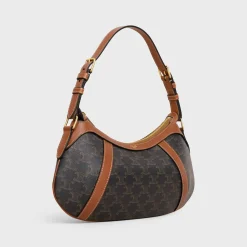 Best STRIPED HOBO in TRIOMPHE CANVAS & CALFSKIN Women Triomphe Canvas | Categories·Shoulder Bags