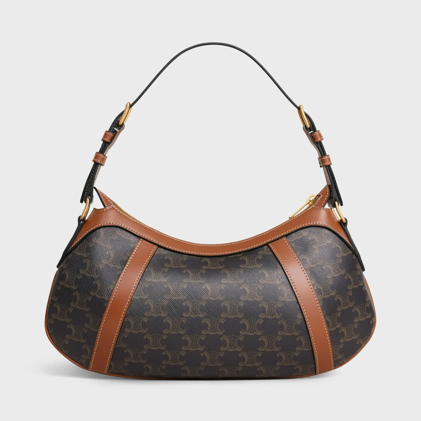 Best STRIPED HOBO in TRIOMPHE CANVAS & CALFSKIN Women Triomphe Canvas | Categories·Shoulder Bags