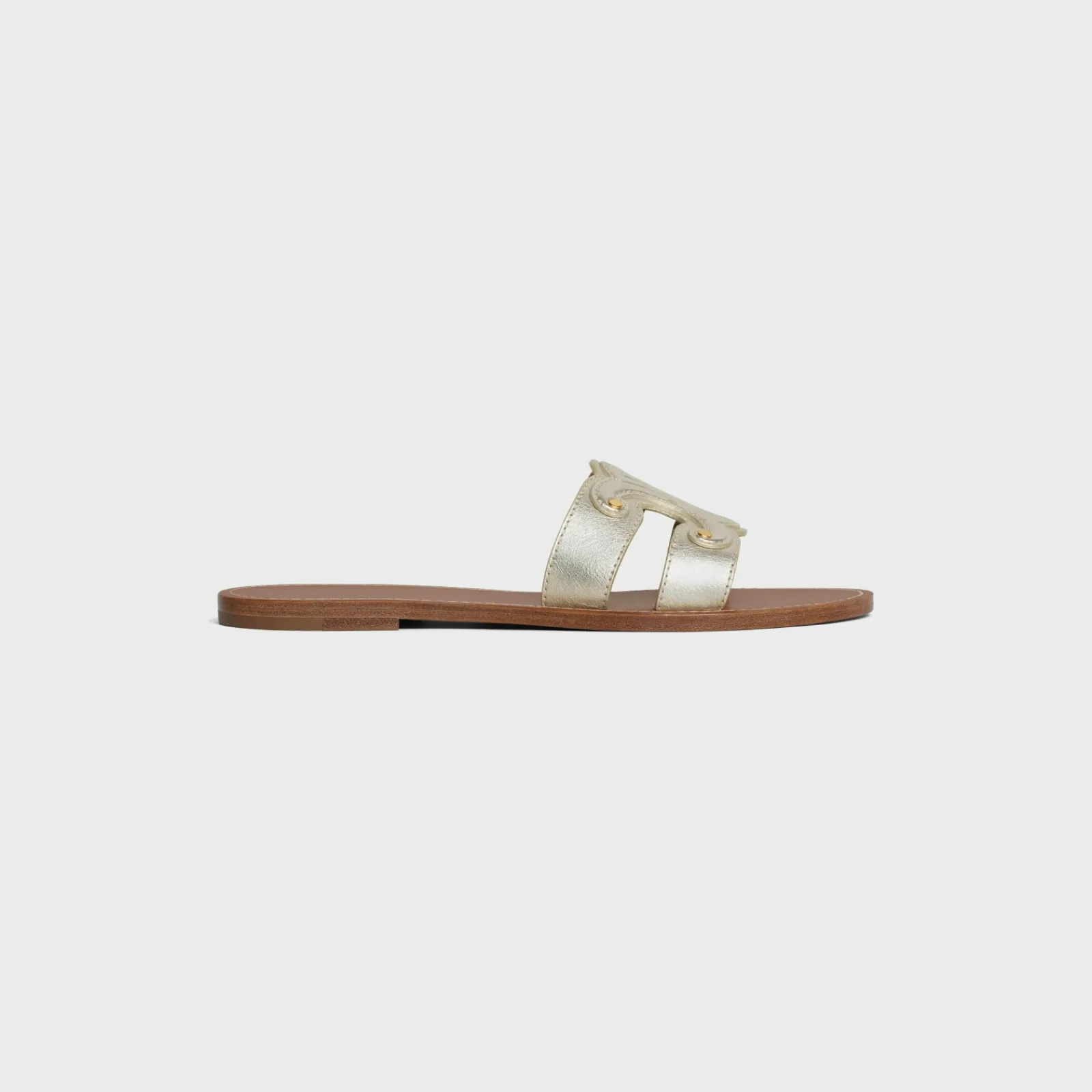 Discount TRIOMPHE MULE in Metalized Calfskin Women Sandals