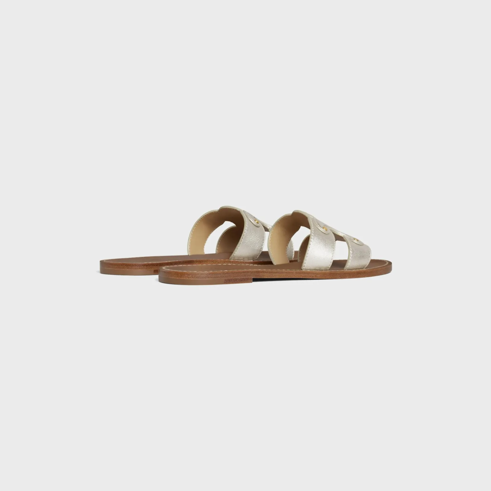 Discount TRIOMPHE MULE in Metalized Calfskin Women Sandals