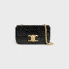 Sale CHAIN SHOULDER BAG CLAUDE in SUEDE GOATSKIN WITH STRASS Women More Lines·Claude | Categories·Shoulder Bags