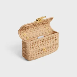 Best CHAIN SHOULDER BAG CLAUDE in RAFFIA EFFECT TEXTILE Women More Lines·Claude | Categories·Shoulder Bags