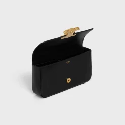 Hot CHAIN SHOULDER BAG CLAUDE WITH STRASS CLOSURE in shiny calfskin Women More Lines·Claude | Categories·Shoulder Bags