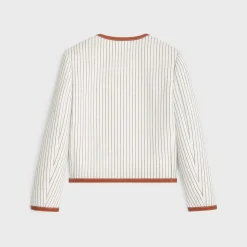 Fashion chelsea jacket in striped wool Women Jackets