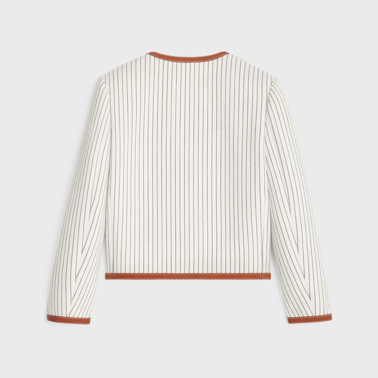 Fashion chelsea jacket in striped wool Women Jackets