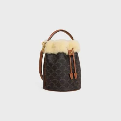 Clearance CLARA BAG in TRIOMPHE CANVAS AND SHEARLING Women Triomphe Canvas | Categories·Cross-Body Bags
