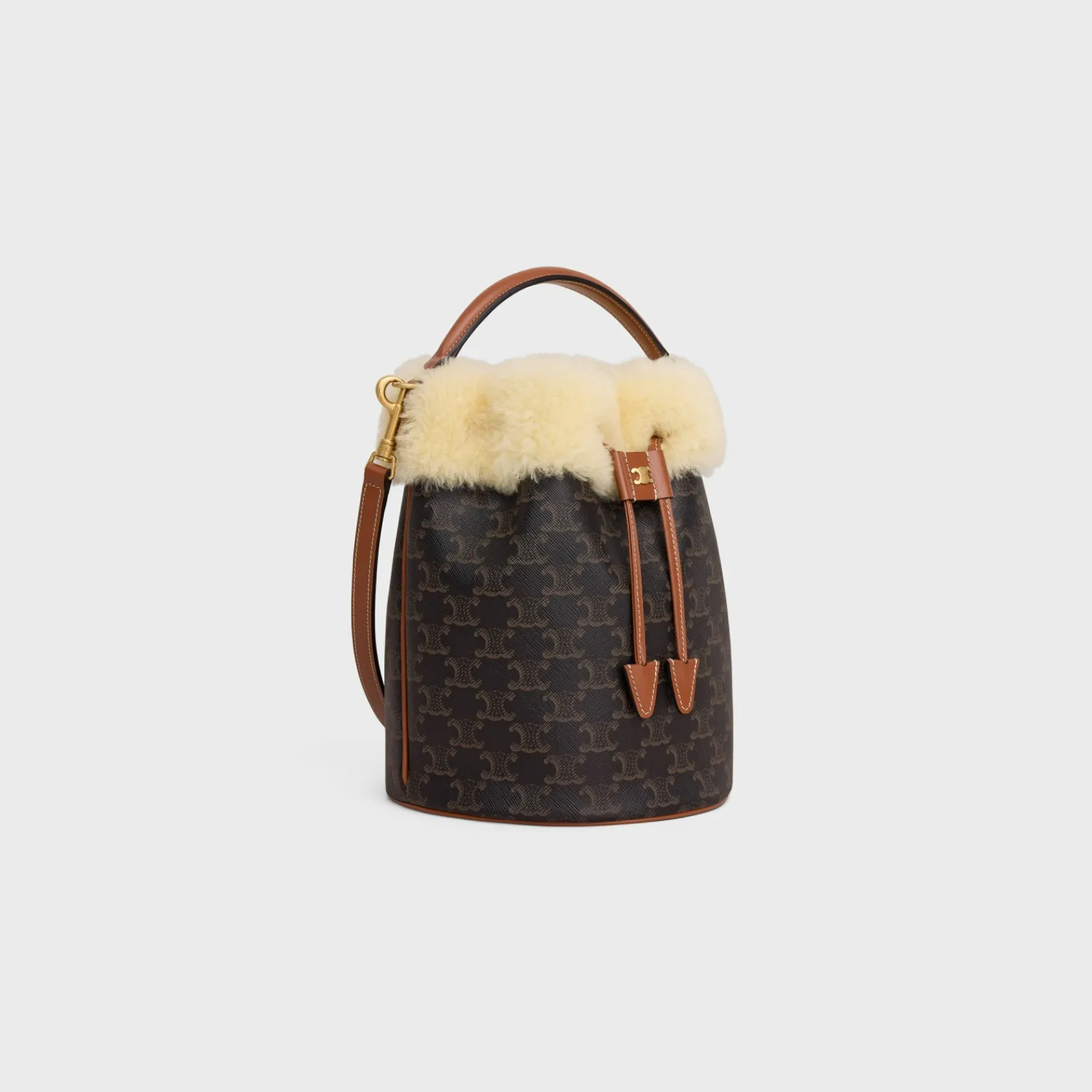 Clearance CLARA BAG in TRIOMPHE CANVAS AND SHEARLING Women Triomphe Canvas | Categories·Cross-Body Bags