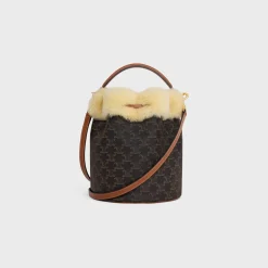Clearance CLARA BAG in TRIOMPHE CANVAS AND SHEARLING Women Triomphe Canvas | Categories·Cross-Body Bags