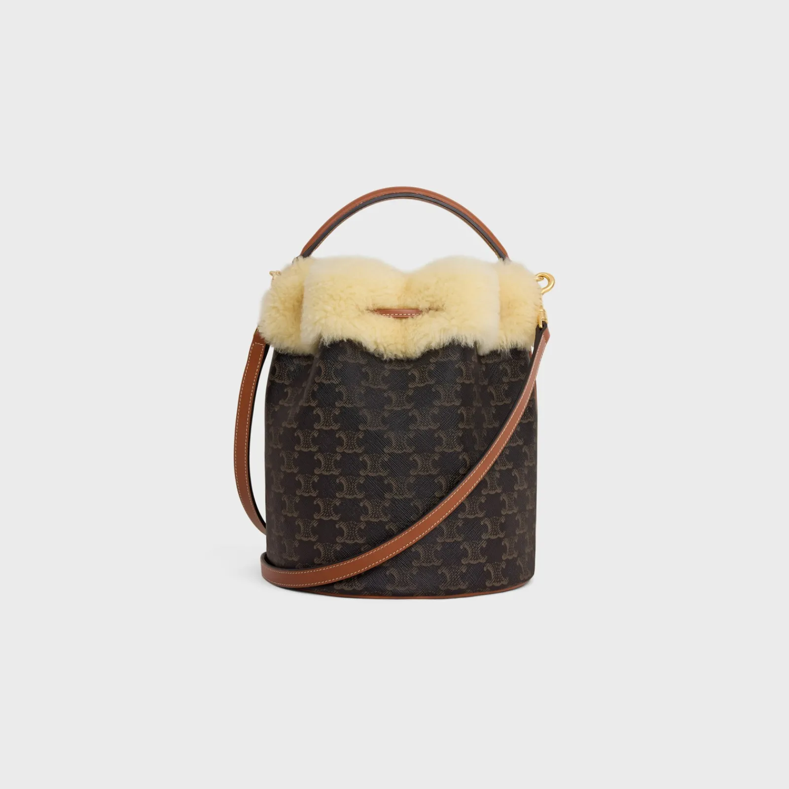 Clearance CLARA BAG in TRIOMPHE CANVAS AND SHEARLING Women Triomphe Canvas | Categories·Cross-Body Bags