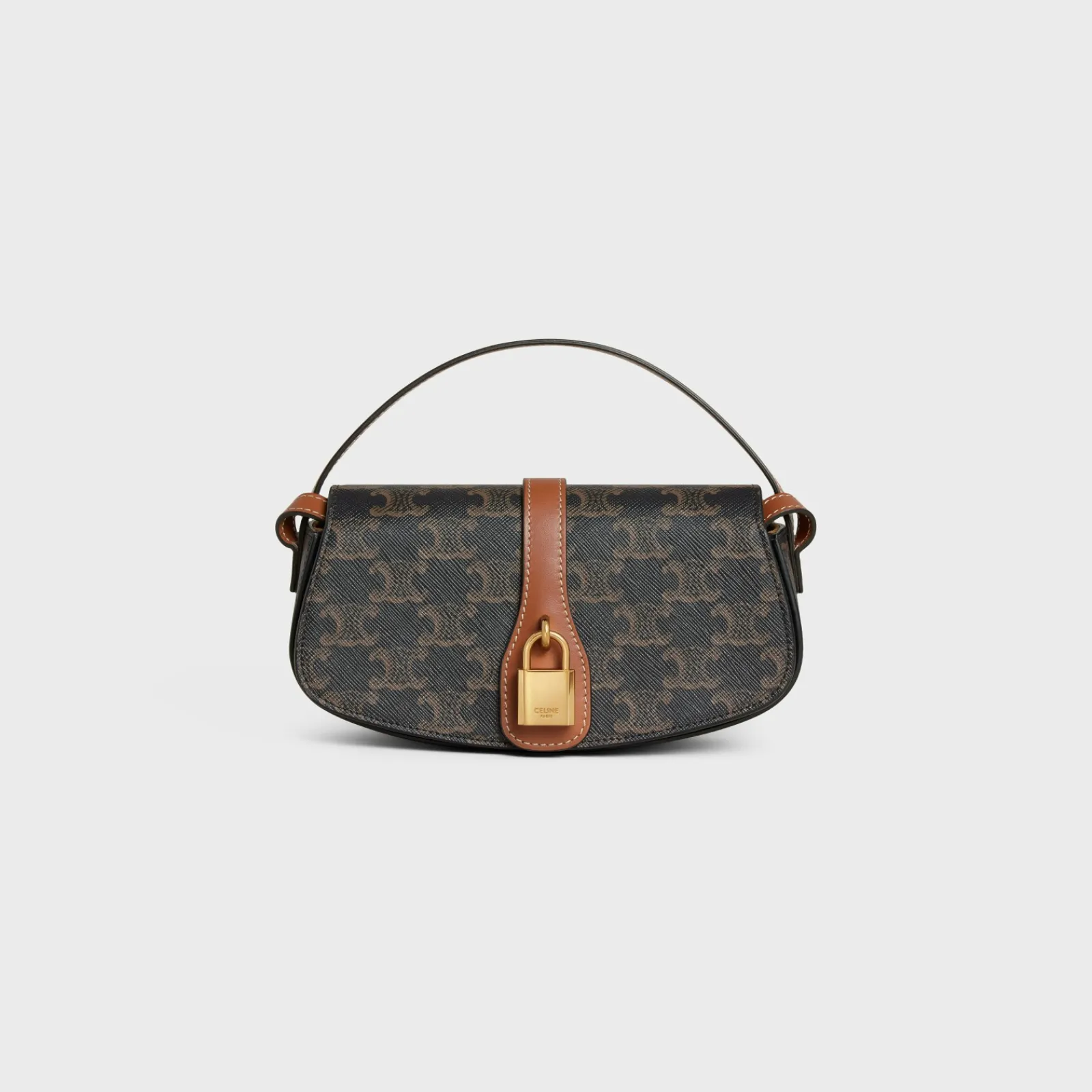 Online CLUTCH ON STRAP TABOU in Triomphe canvas and calfskin Women Triomphe Canvas