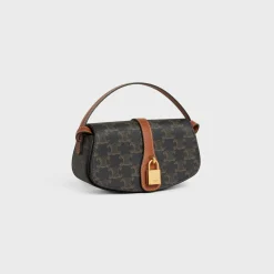 Online CLUTCH ON STRAP TABOU in Triomphe canvas and calfskin Women Triomphe Canvas
