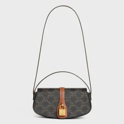 Online CLUTCH ON STRAP TABOU in Triomphe canvas and calfskin Women Triomphe Canvas