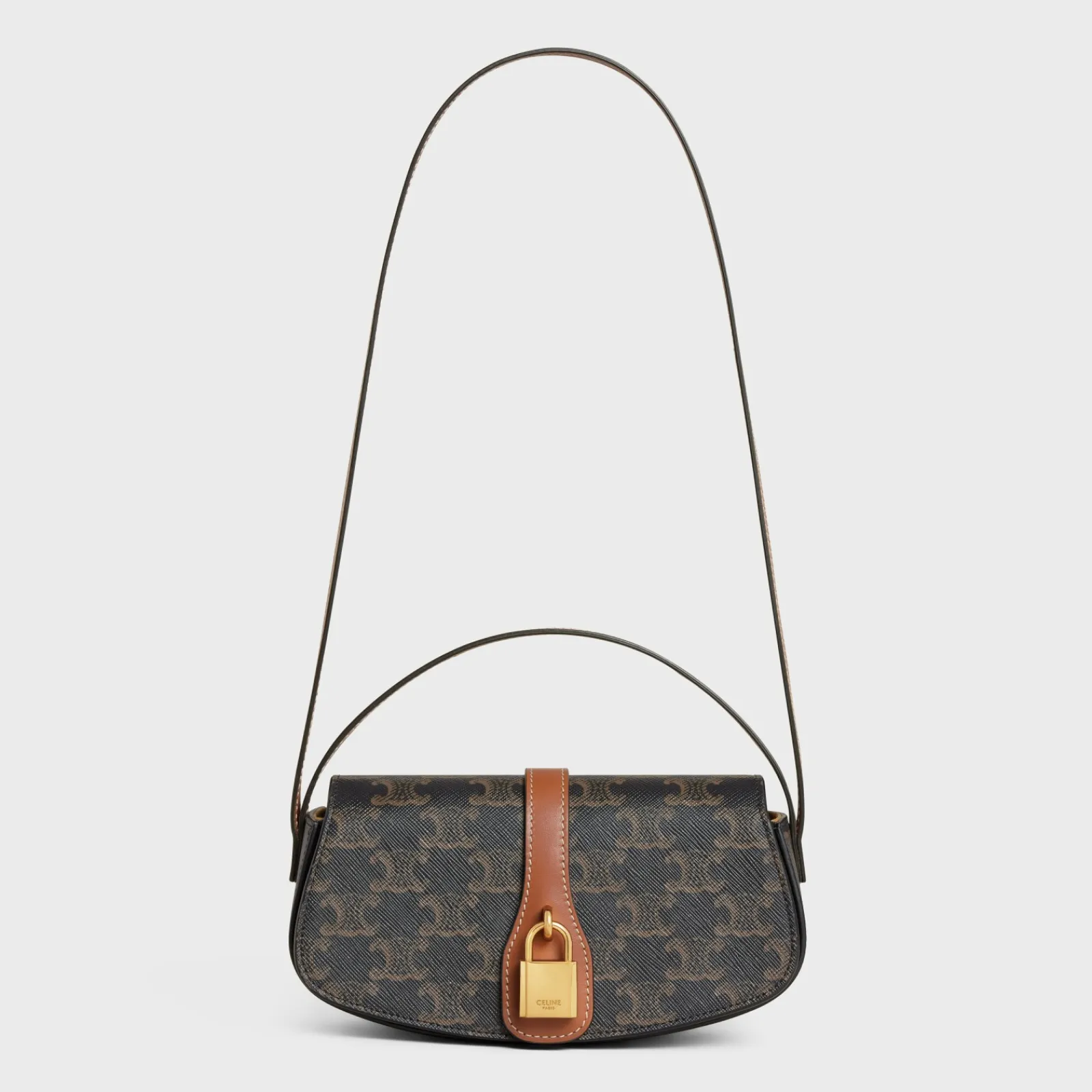 Online CLUTCH ON STRAP TABOU in Triomphe canvas and calfskin Women Triomphe Canvas
