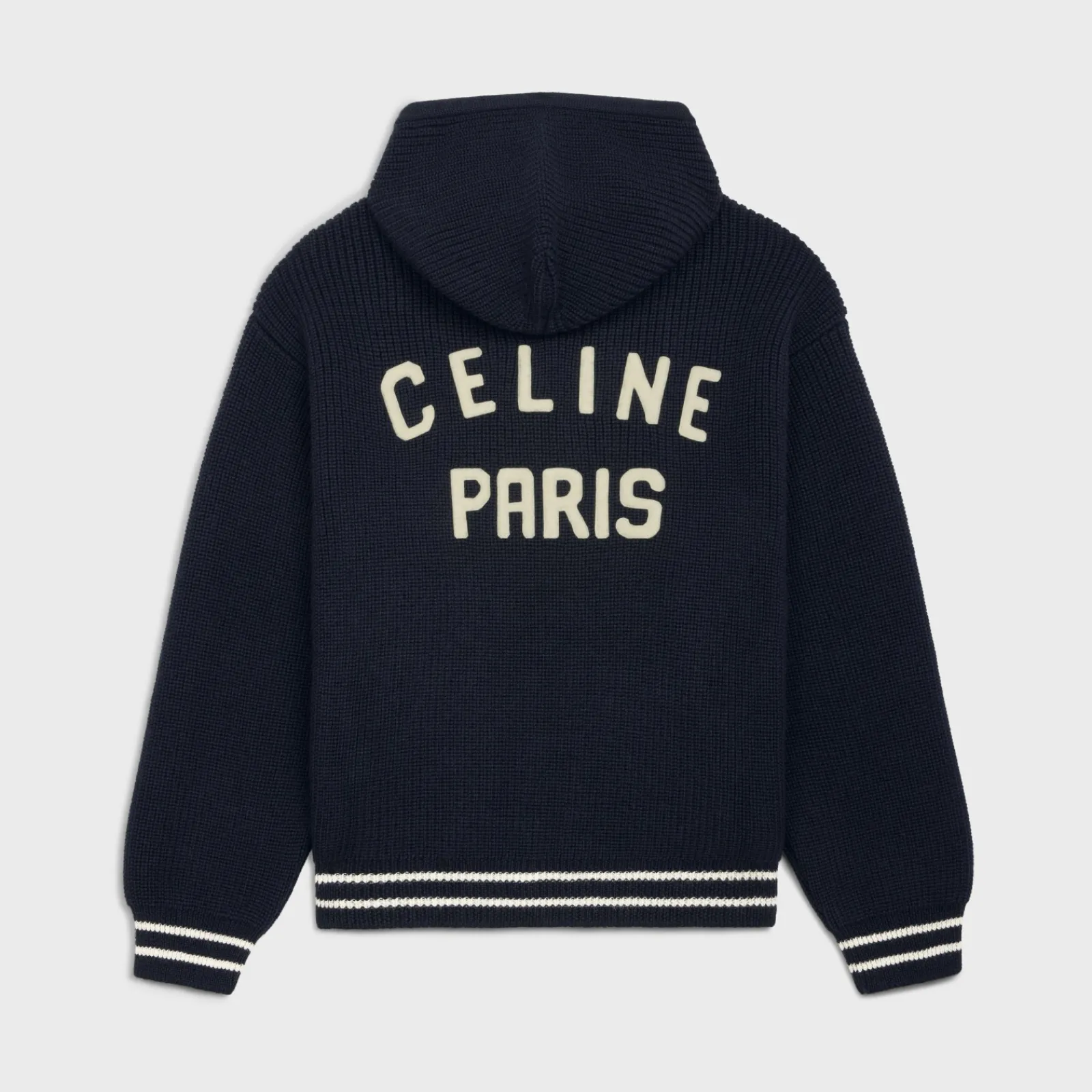 Online college hooded sweater in wool Knitwear