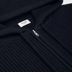 Online college hooded sweater in wool Knitwear