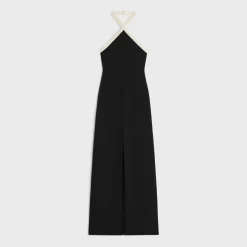 Fashion column dress in satin-lined crepe Women Dresses And Skirts
