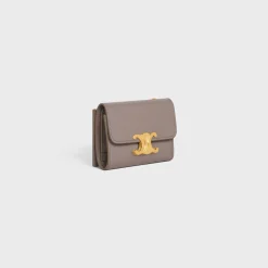 Clearance COMPACT WALLET WITH COIN TRIOMPHE in Shiny calfskin Women Triomphe | Categories·Wallets