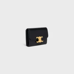 Fashion COMPACT WALLET WITH COIN TRIOMPHE in Shiny calfskin Women Triomphe | Categories·Wallets