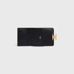 Fashion COMPACT WALLET WITH COIN TRIOMPHE in Shiny calfskin Women Triomphe | Categories·Wallets