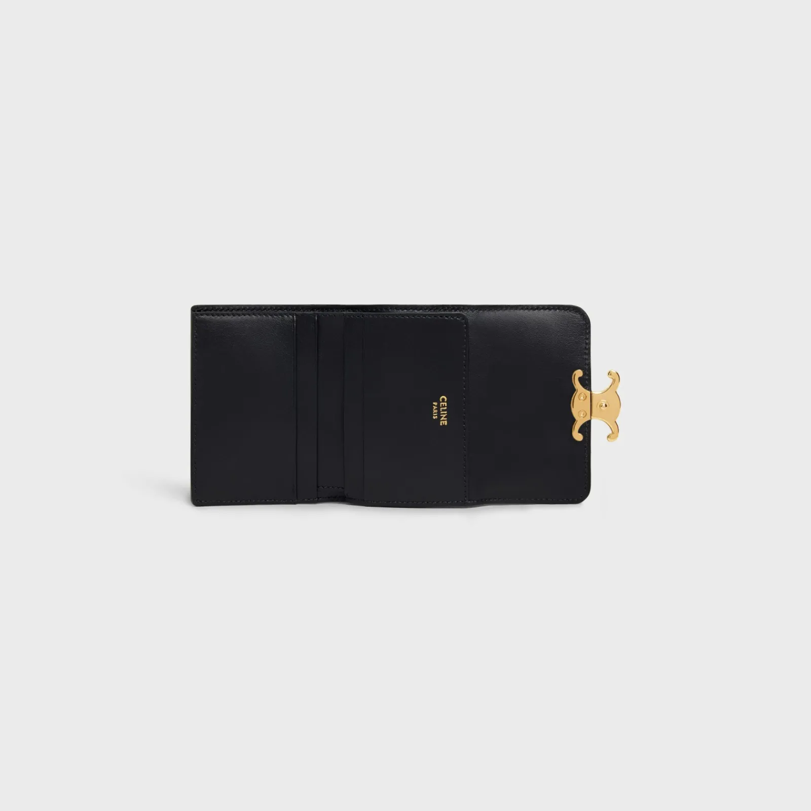 Fashion COMPACT WALLET WITH COIN TRIOMPHE in Shiny calfskin Women Triomphe | Categories·Wallets