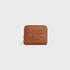 Fashion COMPACT ZIPPED WALLET CUIR TRIOMPHE IN SMOOTH CALFSKIN Women More Lines·Cuir Triomphe | Categories·Wallets