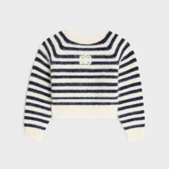 New crew neck marinière sweater in mohair and silk Women Knitwear